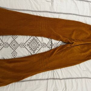 Urban Outfitters Corduroy Flared Jumpsuit Pants in Rust Brown